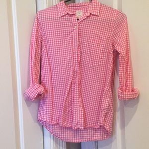 Gap long sleeved fitted checkered shirt sz small